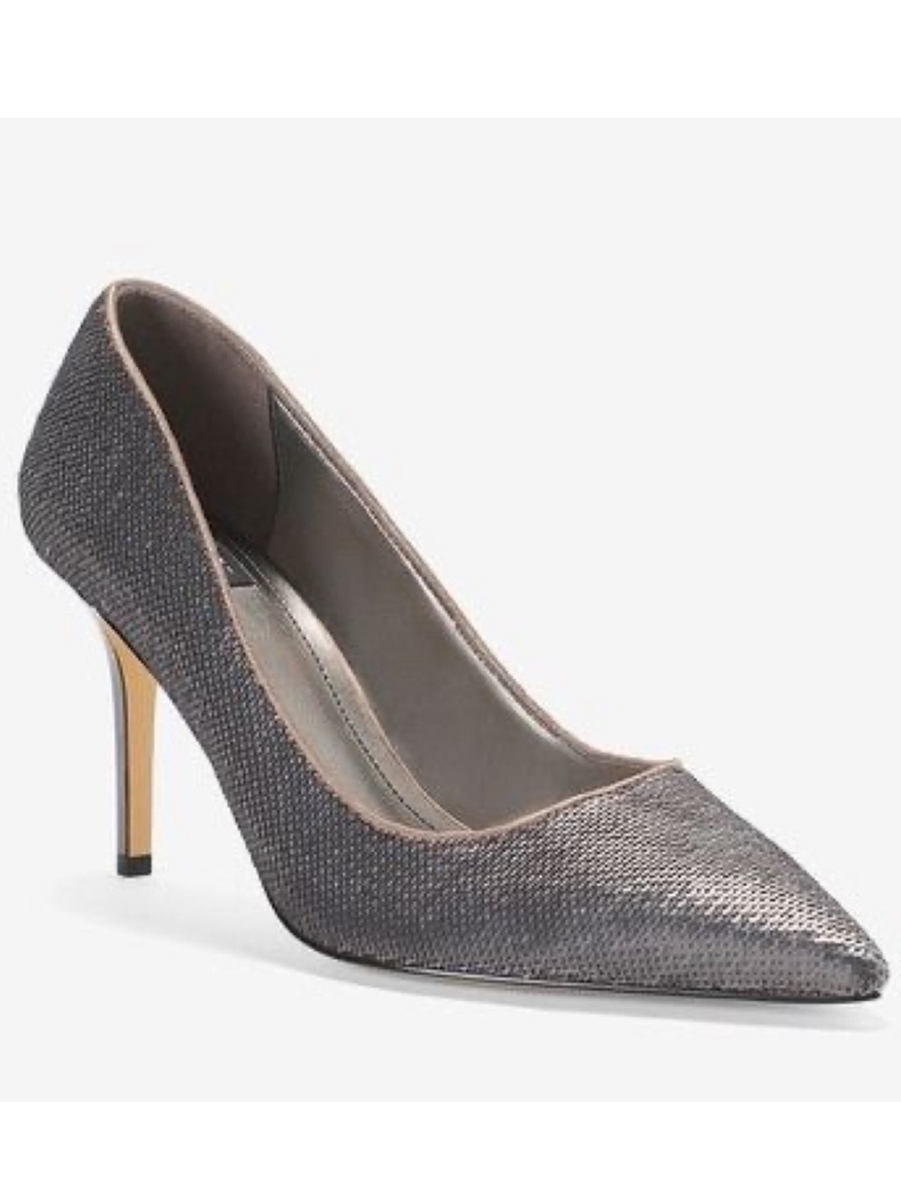 WHBM HEMATITE SEQUIN HEELS